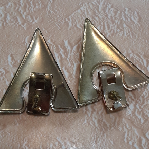 3 pairs Art Deco New Wave Modernist earrings - Picture 5 of 5